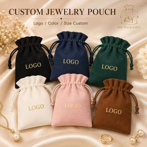 Bolsa de Terciopelo Personalizada con Logotipo, Impresa en Serigrafía, con Cordón, para Joyería, Reciclable, para Regalos y Manualidades, Embalaje Premium - Product Image 3