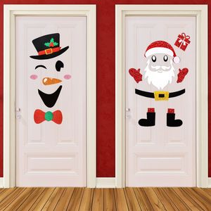 DB DIY decoraciones navideñas autoadhesivas muñeco de nieve y calcomanías de fieltro de Papá Noel para puerta ventana refrigerador para fiesta de Navidad - Product Image 3