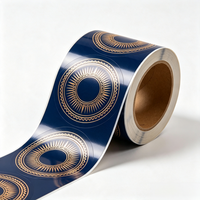 Autocollants personnalisés en feuille d'or, étiquettes adhésives imperméables avec logo imprimé pour emballages cadeaux de luxe, impression UV, autocollants en rouleau