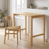 Table pliante classique en bois – Mobilier d'extérieur robuste en pin radiata pour balcon, terrasse et jardin