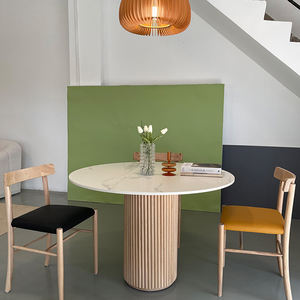 Новый дизайн, мебель в скандинавском стиле, столовая, бетонный круглый центральный стол, акцент, тафель, обеденный стол, деревянный обеденный стол, набор - Product Image 4