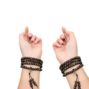 Vintage Style 108 Bead Agarwood <b>Bracelet</b> High Quality 6.8mm Stretch Fashion Viet Nam <b>Wood</b> Main Material with Sweet Fragrance - Product Image 1