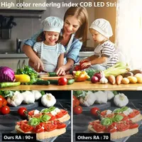 Bande LED COB haute densité 12V 24V CRI 90 95 3000K/4000K/6500K 3mm/4mm/5mm/8mm