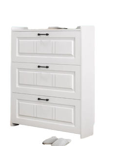 Modern Wooden <b>Shoe</b> <b>Rack</b> 3 Drawer Freestanding Storage Cabinet Space Saving Home Furniture Living Room Organizer White - Product Image 1