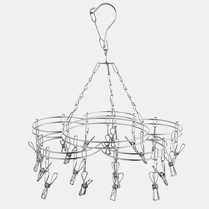 Silver Clothes <strong>Clips</strong> Non slip <strong>Hangers</strong> Sock <strong>Hanger</strong> and Stainless Steel Socks Peg and <strong>Hanger</strong> With 20 Pegs - Product Image 1