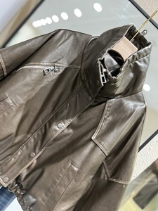 New Spring Collection Women's Cropped Stand-Collar PU Leather <strong>Jacket</strong> American Retro Hot Girl Look Relaxed <strong>Biker</strong> Style - Product Image 4