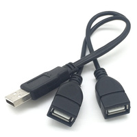 Cable USB 2.0 de Tipo A Macho a Doble Tipo A Hembra en Forma de Y para PC y Uso Industrial, Conector de Extensión