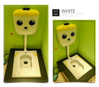 ARROW WC monobloc moderne en céramique allongé pour enfants, à double chasse, à évacuation en S, à poser au sol, avec fonction autonettoyante, radiateur