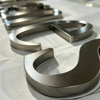 Insegna in Metallo 3D Personalizzata Non Illuminata in Acciaio Inox Titanio Oro per Pubblicità di Lusso e Branding Auto