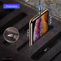 Câble de charge magnétique 3-en-1, rotation à 360° et 180°, chargeur USB rapide amovible avec Micro USB Type-C pour iOS, nylon, 1m