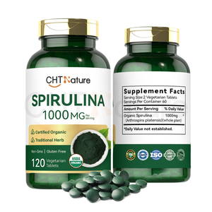 CHTNature OEM/ODM gıda sınıfı Spirulina tozu 500mg 1000mg organik Spirulina tabletler - Product Image 1