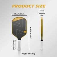Raket Pickleball ERA Power Elongated dengan Permukaan Serat Karbon T700 & Inti Busa EPP 16mm, Disetujui USAPA untuk Daya & Kontrol