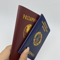 Carnet de passeport vierge personnalisé bleu, carnet de voyage, livre de collection d'autocollants pour enfants