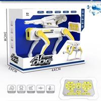 Perro Robot Inteligente HTL con IA para Niños, Control por Voz, Programable, Perro Mecánico RC con Lanzador de Bombas de Agua, Baile y Música