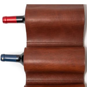 Wholesale <b>wall</b>-mounted leather <b>wine</b> <b>racks</b>, 3-compartment <b>wine</b> storage bags, creative beer <b>racks</b> for home and hotels. - Product Image 4