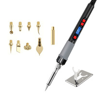 Kit alat Printer 3D 60W 18 buah, Kit besi solder suhu dapat disesuaikan 220v/110v dengan ujung besi solder