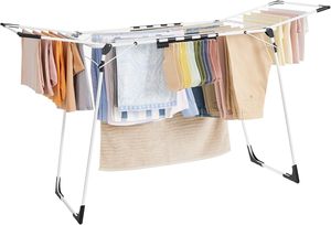 Séchoir à <span class=keywords><strong>linge</strong></span> en métal robuste pliable <span class=keywords><strong>pour</strong></span> balcon, buanderie, intérieur, extérieur, usage domestique - Product Image 2