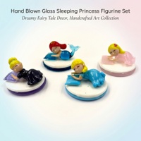 Figurine de princesse endormie en verre de Murano, miniature en verre soufflé à la main, poupée en verre, ornement pour fille, décoration de bureau mignonne, cadeau de collection