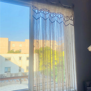 Cortina de Macramé de Algodón Estilo Boho <span class=keywords><strong>Bravo</strong></span> de 38 Pulgadas para Puerta o Ventana, Cortina Ondulada - Product Image 1