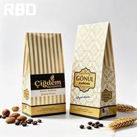 Sacs en papier kraft biodégradables et recyclables pour boulangerie, personnalisables avec logo imprimé en or, vente en gros