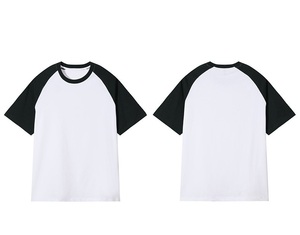 Camiseta Personalizada para Hombre, 100% Algodón, Antiarrugas, Transpirable, Corte Regular, Mangas Raglán en Contraste, Estilo Urbano Vintage - Product Image 3