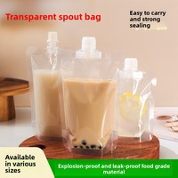 Pochette transparente jetable avec bec verseur pour emballage de boissons, jus, yaourt, sachet refermable