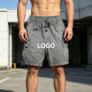 Shorts pour hommes en molleton 100% coton, coupe ample et large, effet délavé, 450 g/m², avec cordon de serrage, motif singe pulvérisé. - Product Image 4