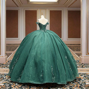 Vestido <span class=keywords><strong>de</strong></span> Gala Moderno para Adultos con Encaje, Vestido <span class=keywords><strong>de</strong></span> Fiesta Colorido para Ceremonia o Examen Artístico, <span class=keywords><strong>Vestidos</strong></span> <span class=keywords><strong>de</strong></span> 15 Años, Verde - Product Image 5