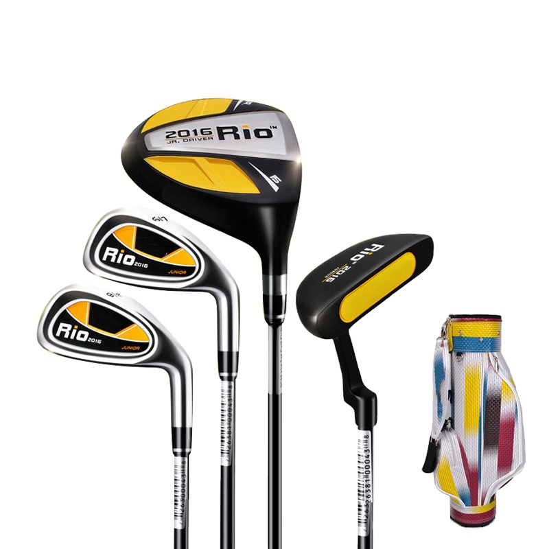 Benutzer definierte Jungen Mädchen Kinder Golf Club Komplette Sets Geschenk Kinder Junior School Praxis Lernen Carbon Swing Putter Bag Fahrer Eisen