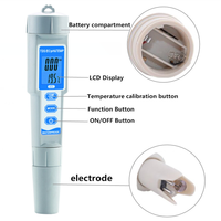 Testeur de qualité de l'eau Portable 4 en 1 TDS EC température PH mètre avec rétro-éclairage pour l'eau potable PH-3508