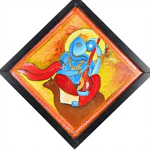 Pintura Decorativa Hecha a Mano en Metal, Arte Folclórico Madhubani en 3D, de Jharkand, para Decoración de Paredes del Hogar - Product Image 1