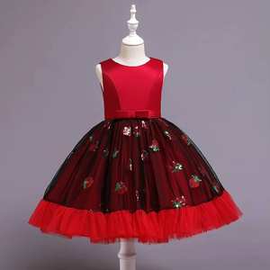 Vestido <span class=keywords><strong>de</strong></span> Niña con Bordado <span class=keywords><strong>de</strong></span> Fresas, Lazo, Princesa, Encaje, Tul, para Bodas, Navidad, Cumpleaños, Fiestas - Product Image 5