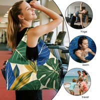 Sac de sport à bandoulière personnalisé avec imprimé feuilles tropicales hawaïennes pour le shopping, les voyages, le transport quotidien et les programmes d'étiquetage privé