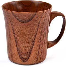 Taza de madera natural de estilo nórdico con funda de Asa Ideal para regalos o eventos - Product Image 5