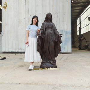 Artesanía de Metal al aire libre Iglesia Católica religiosa Virgen María y Jesús estatua de bronce escultura Estatua de la Virgen María de bronce - Product Image 5