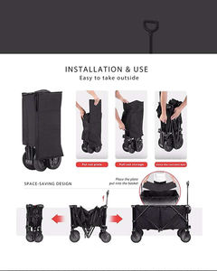आउटडोर गार्डन मल्टीफंक्शनल फोल्डिंग कैम्पिंग कार्ट पोर्टेबल बीच ट्रॉली कार्ट कैम्पिंग फोल्डिंग वैगन - Product Image 5