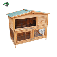 Intérieur Extérieur 2 Grandes Pièces Principales Cage Cochon d'Inde Lapin Herbe Maison Bois Lapin Lapin Clapier