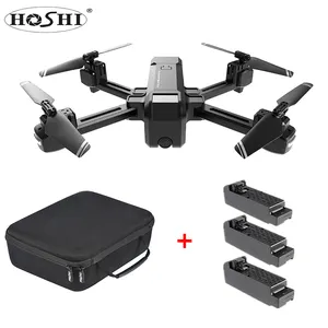 HSCOPTER HS107 4K Camera Drone Pieghevole Drone/720 P Flusso Ottico macchina fotografica doppia con carry case + 3pcs batteria (2pcs extra) kit