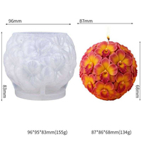 Nouvelles idées : moule en silicone 3D en forme de sphère florale en relief pour bougies d'aromathérapie, décoration, ornement