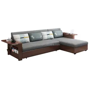 实木多功能可折叠中式小单元沙发床，可伸缩客厅可折叠储物沙发
