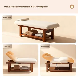 Lit de massage de luxe haut de gamme en bois massif, moderne, pour les soins du visage et des cils, utilisation en salon ou en salon de beauté, confortable et réglable - Product Image 5