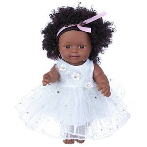 Bambole Reborn in <span class=keywords><strong>Silicone</strong></span> nero in vinile morbido altamente resistente bambola estremamente reale con capelli Afro - Product Image 5