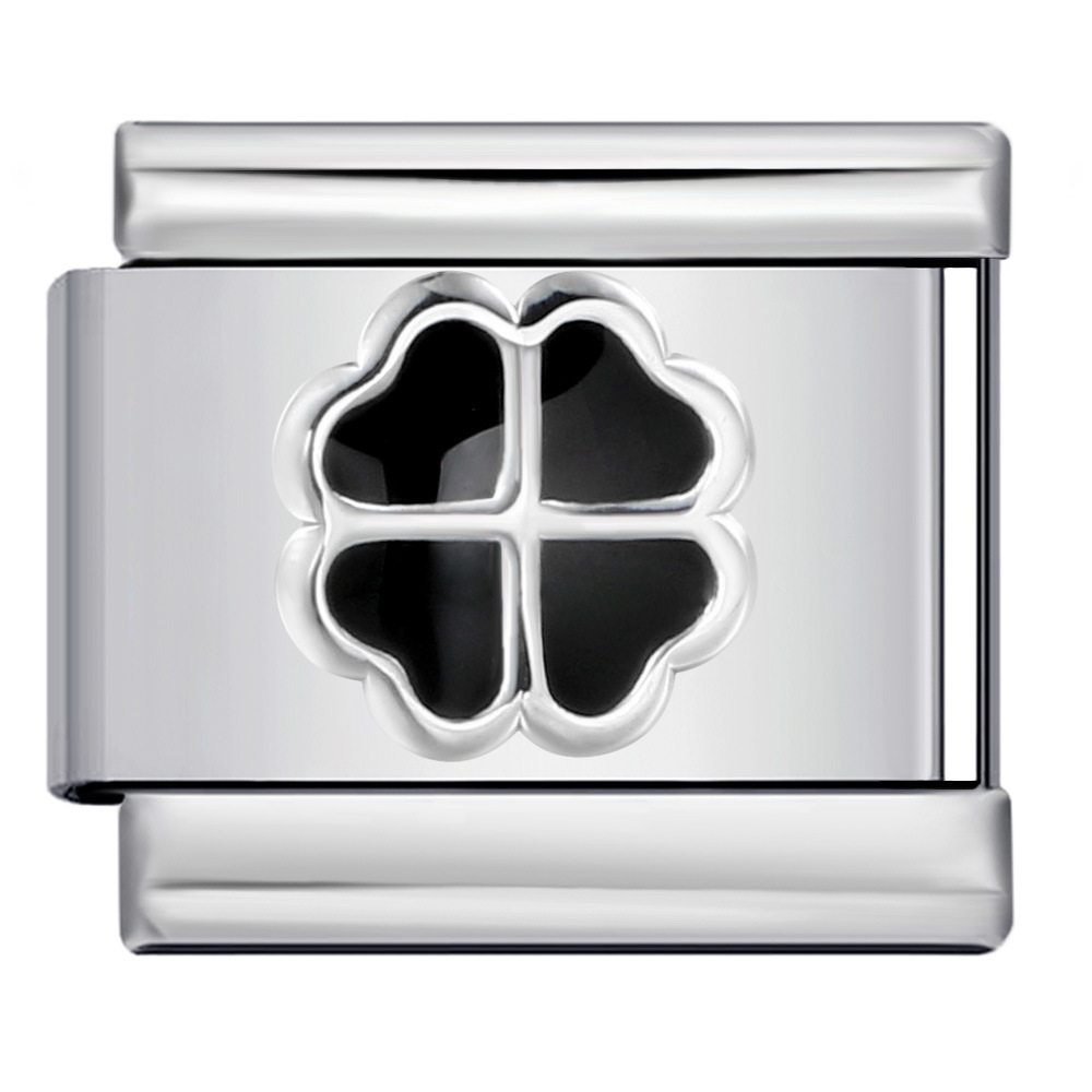 Four-leaf clover-drop black-y893