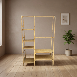 Meubles de haute qualité décoration de salon à domicile présentoir armoire à chaussures en cadre de canne en rotin et tissage de sangle en rotin - Product Image 2