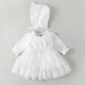 Vestido <span class=keywords><strong>de</strong></span> tul con diseño liso para niñas, falda <span class=keywords><strong>de</strong></span> princesa con decoración <span class=keywords><strong>de</strong></span> encaje para fiestas <span class=keywords><strong>de</strong></span> <span class=keywords><strong>bautizo</strong></span> <span class=keywords><strong>de</strong></span> verano - Product Image 1