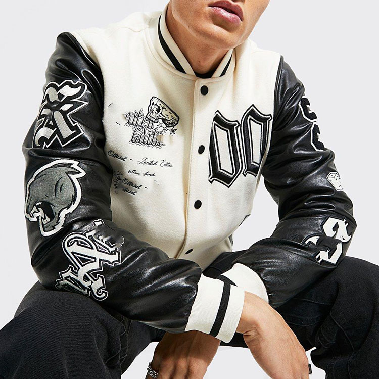 【JEMUT】23FW★ Line piping varsity jacket Custom Varsity Jacket​ | Varsity Jacket Customisation​ | AWDis