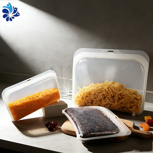 Bolsas de silicona de grado alimenticio, alta transparencia, tamaño grande, mediano y pequeño, aptas para microondas, para frutas, verduras, granos secos - Product Image 4