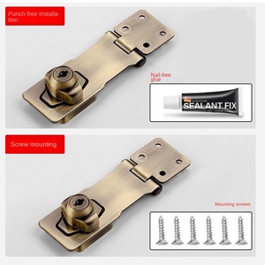 กุญแจล็อคประตูกันขโมยสลักสแตนเลสสตีลหัวเข็มขัดประตูตู้เย็นโลหะผสมสังกะสีสแตนเลส - Product Image 3