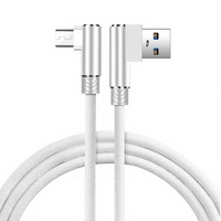 Câble USB-A/Micro/Type-C BJC Ship 5hs en nylon tressé de haute qualité, double coudé à angle droit, chargeur rapide 90 degrés pour téléphone portable