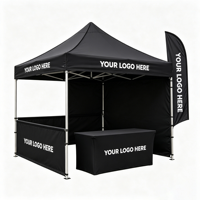 Tente de marché mobile robuste et coupe-vent 10x10 en tissu Oxford avec structure en acier pour stand de marché aux puces (vente en gros)